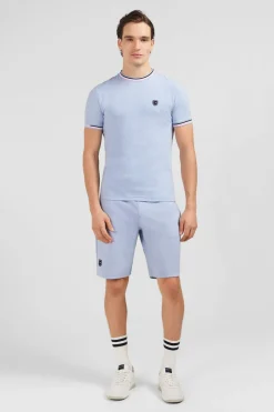 T-Shirt Bleu Clair A Manches Courtes