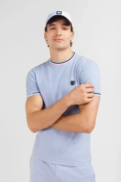 T-Shirt Bleu Clair A Manches Courtes