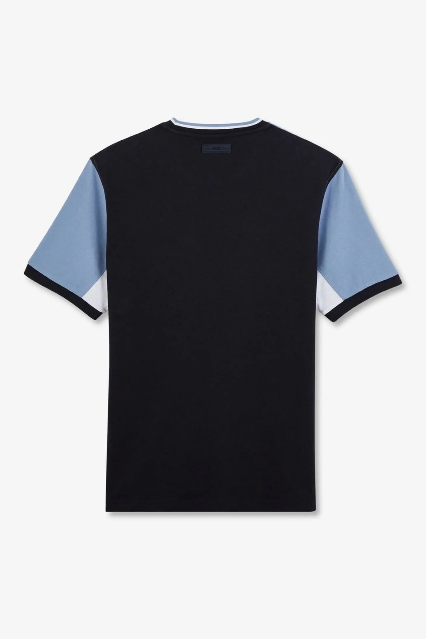 T-Shirt Bleu Colorblock A Manches Courtes
