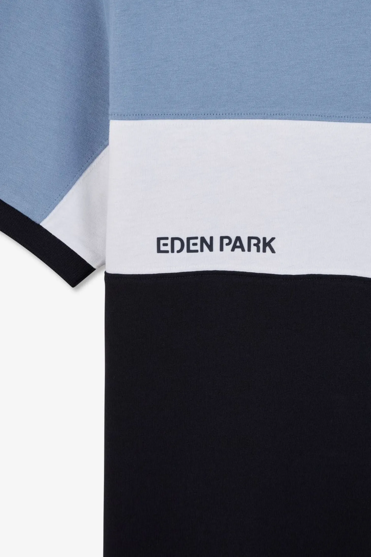 T-Shirt Bleu Colorblock A Manches Courtes