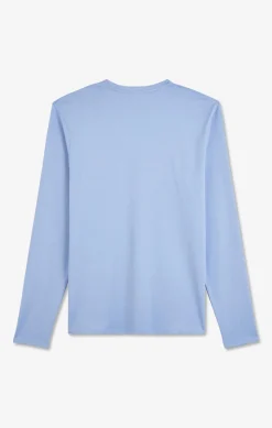 T-Shirt Bleu Col Rond A Manches Longues
