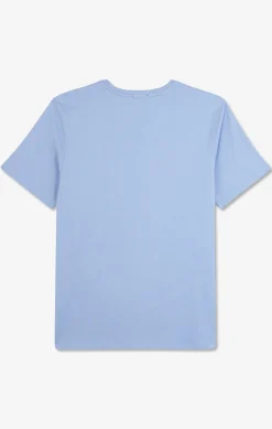 T-Shirt Bleu Col V A Manches Courtes