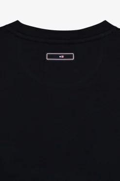 T-Shirt Bleu Fonce A Double Inscription Eden Park