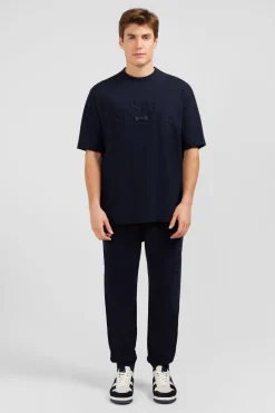 T-Shirt Bleu Fonce Embosse Eden Park