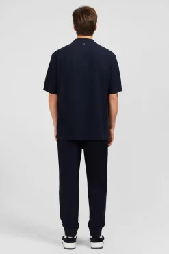 T-Shirt Bleu Fonce Embosse Eden Park