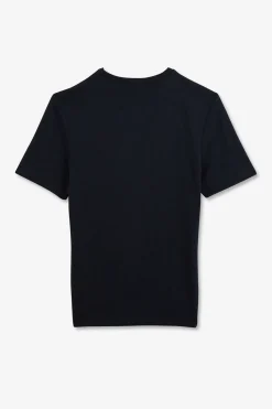 T-Shirt Bleu Fonce En Coton Flamme