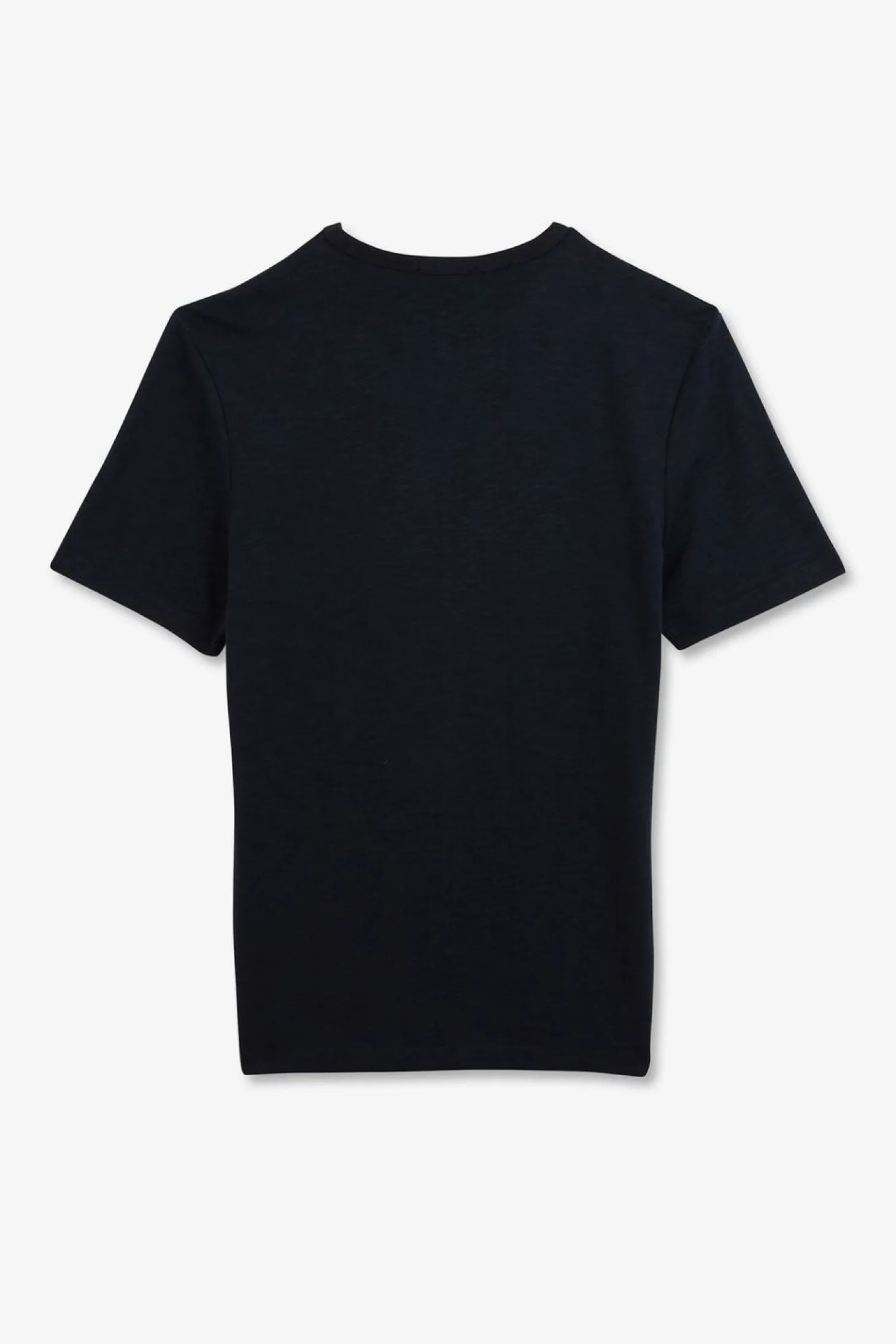 T-Shirt Bleu Fonce En Coton Flamme