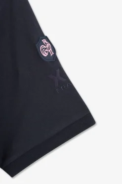 T-Shirt Bleu Marine A Coq Xv De France Au Dos