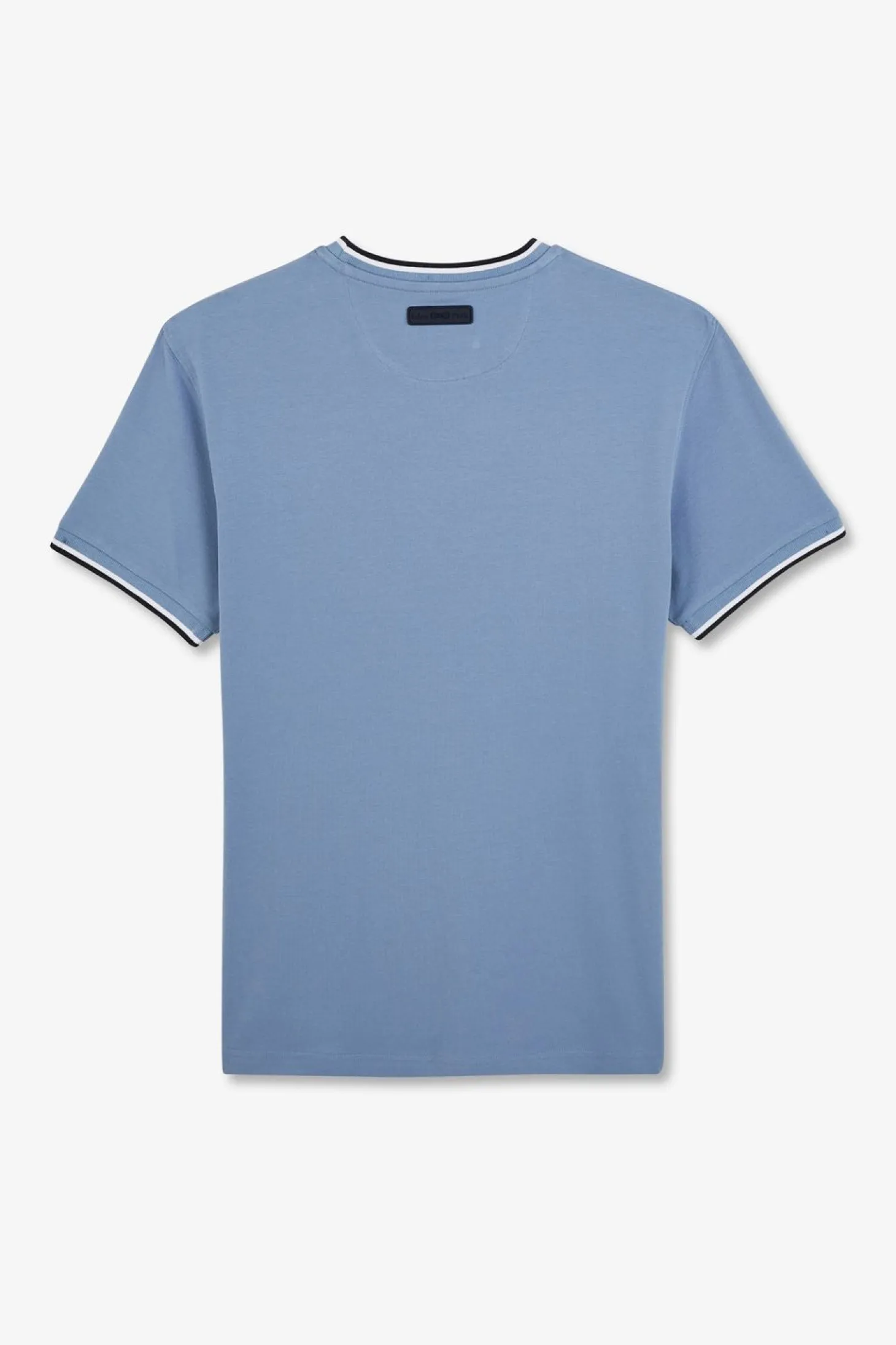 T-Shirt Bleu Uni A Manches Courtes