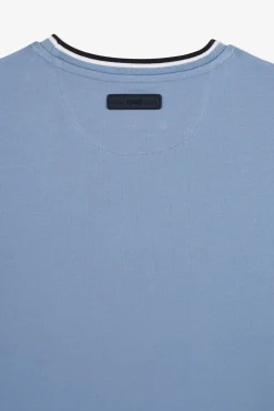 T-Shirt Bleu Uni A Manches Courtes