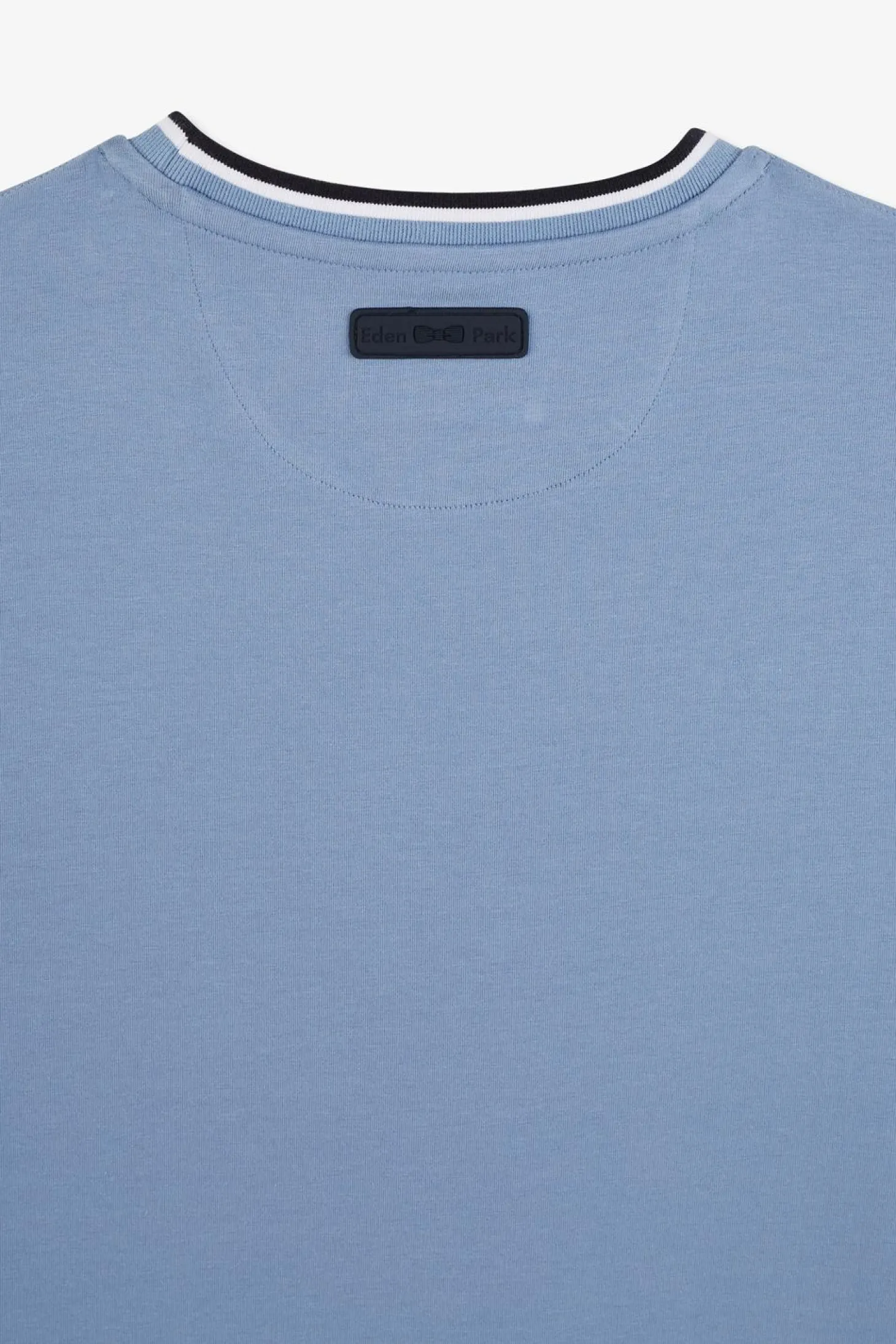 T-Shirt Bleu Uni A Manches Courtes