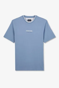T-Shirt Bleu Uni A Manches Courtes