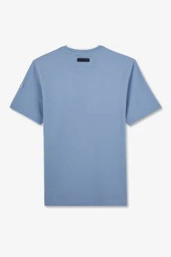 T-Shirt Bleu Uni A Manches Courtes