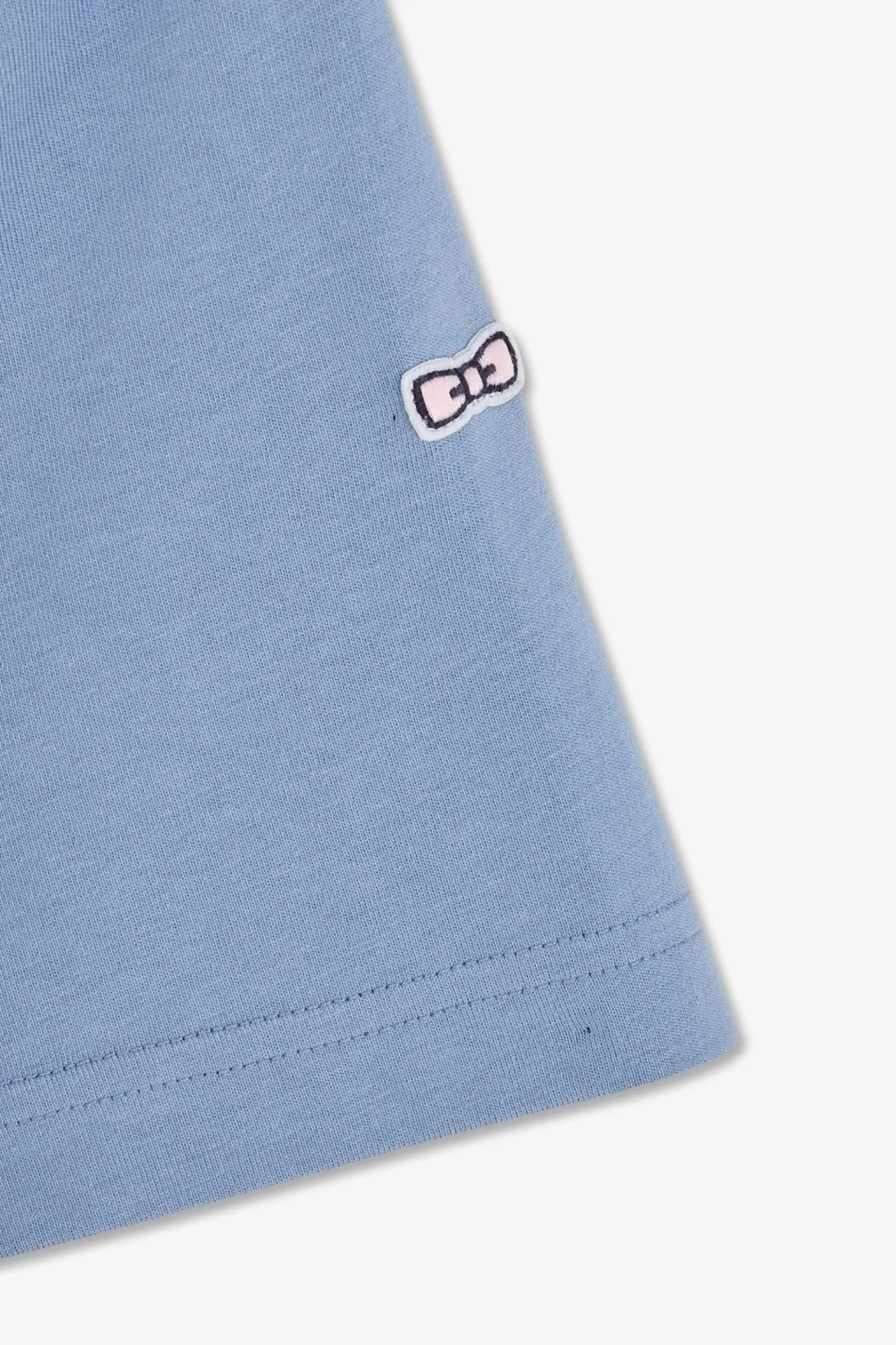 T-Shirt Bleu Uni A Manches Courtes