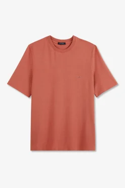 T-Shirt Brique Uni A Manches Courtes
