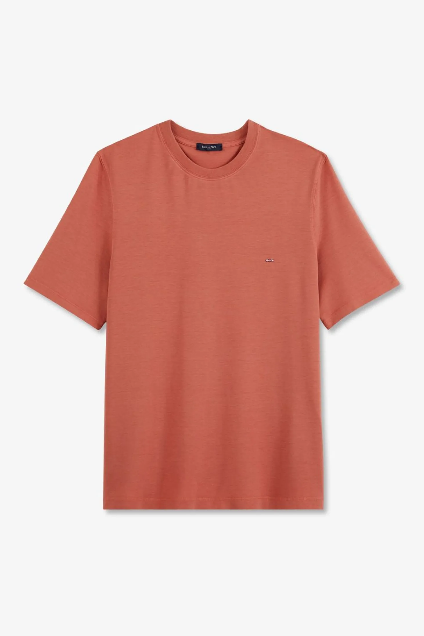 T-Shirt Brique Uni A Manches Courtes