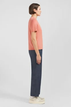 T-Shirt Brique Uni A Manches Courtes