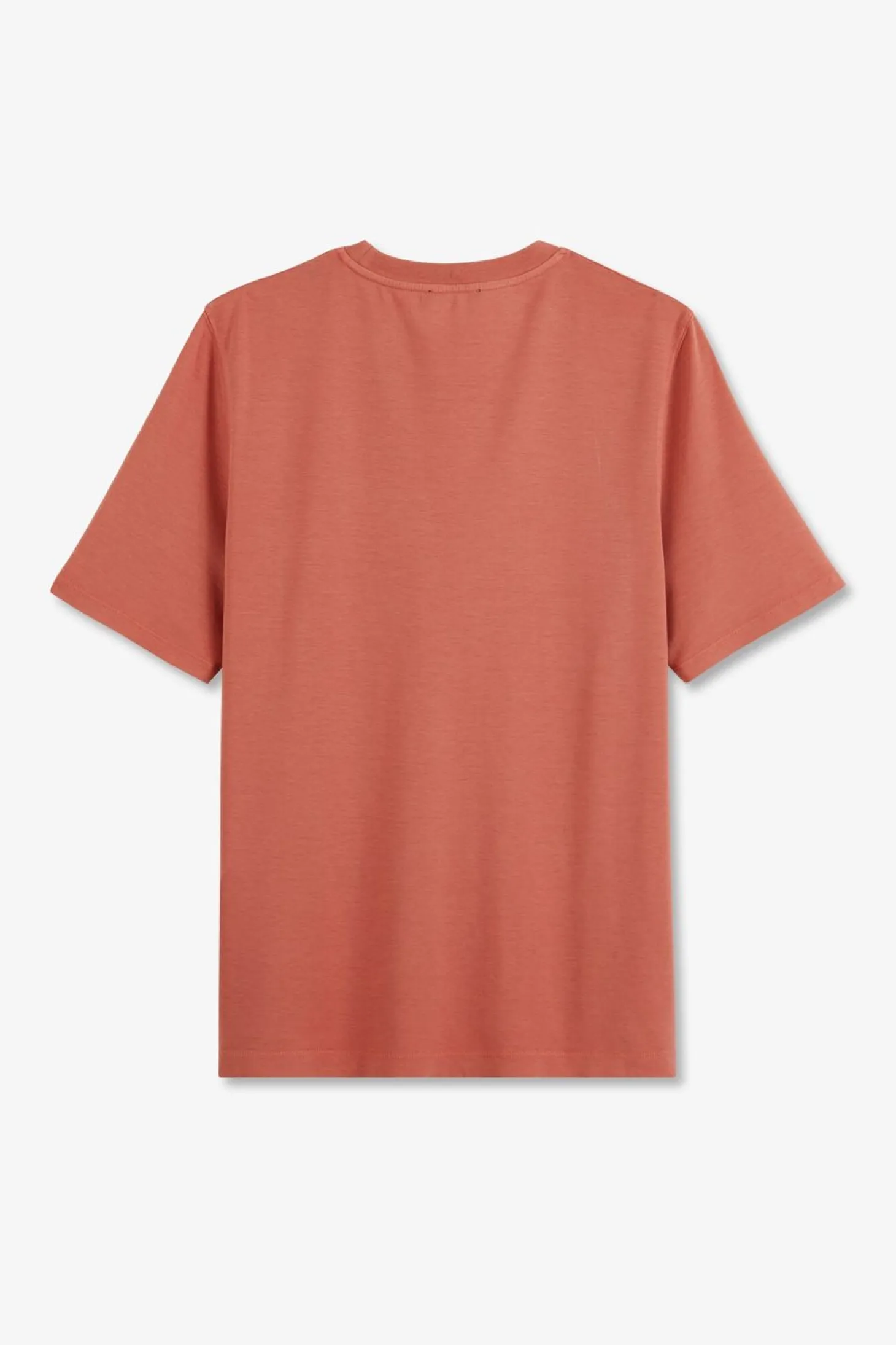 T-Shirt Brique Uni A Manches Courtes
