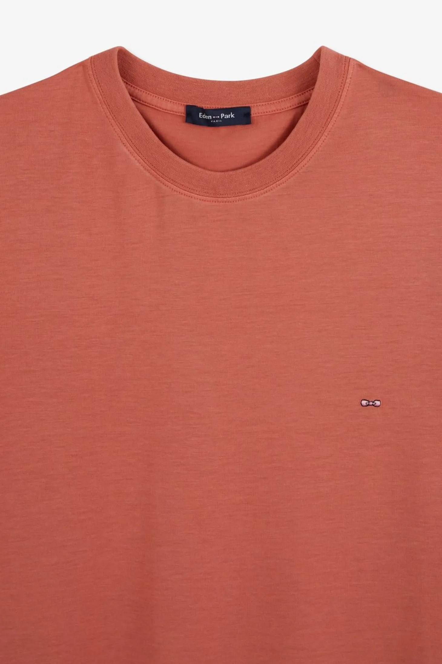 T-Shirt Brique Uni A Manches Courtes