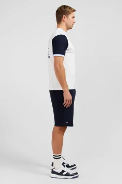 T-Shirt Colorblock Blanc A Inscription Eden Park French Flair