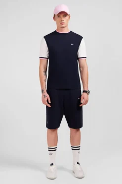 T-Shirt Colorblock Bleu A Inscription Eden Park French Flair