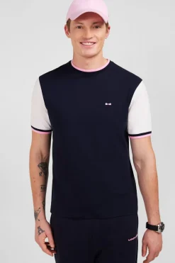 T-Shirt Colorblock Bleu A Inscription Eden Park French Flair