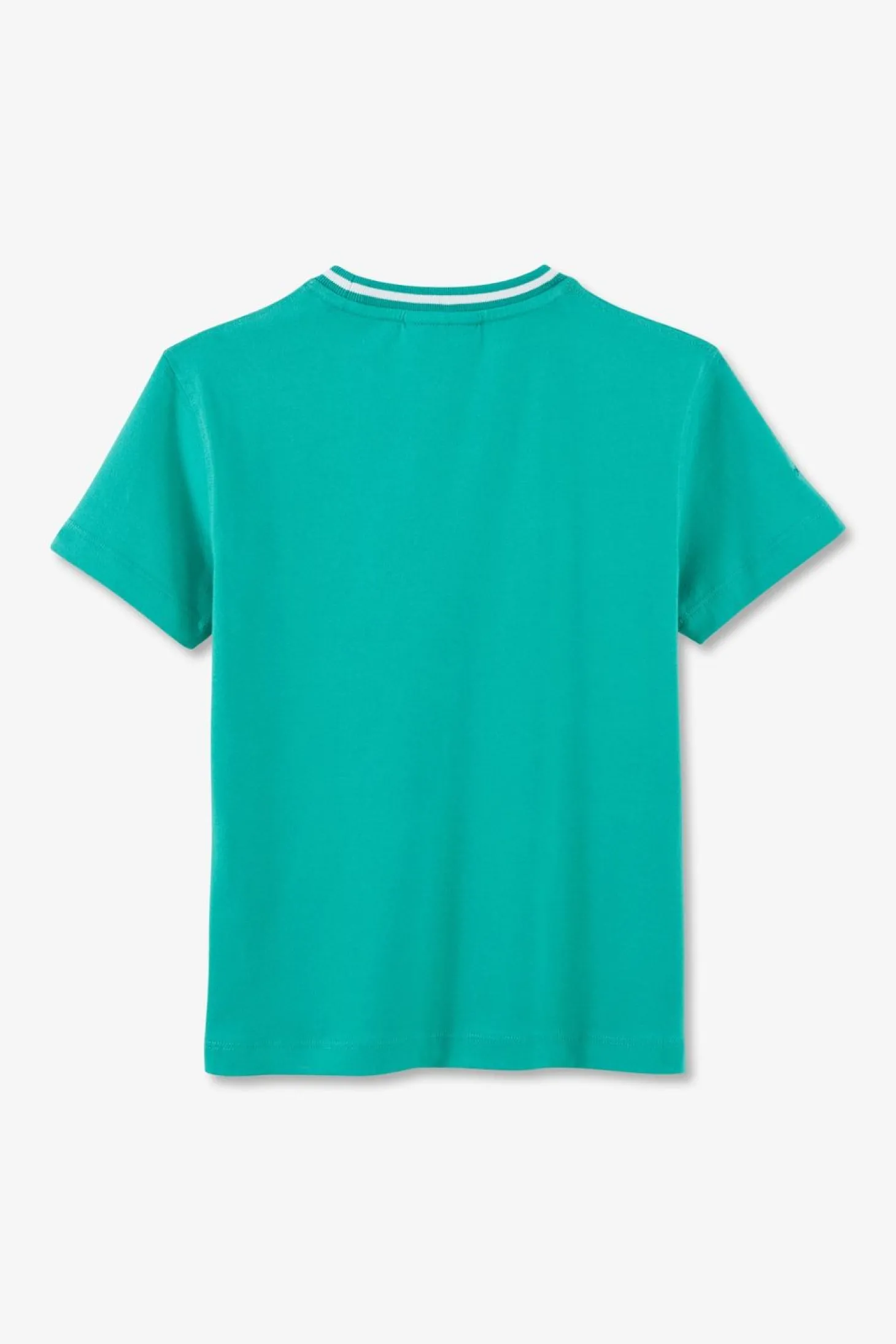 T-Shirt Col Rond Raye Eden Park Vert En Coton Stretch