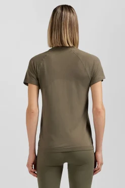 T-Shirt De Sport Manches Courtes A Details Cercles Kaki
