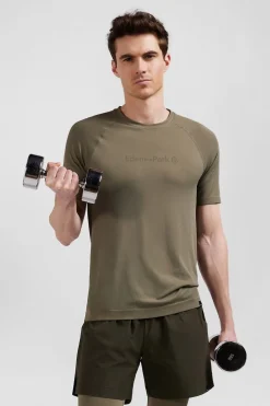 T-Shirt De Sport Manches Courtes A Details Cercles Kaki