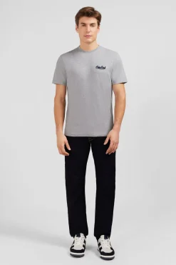 T-Shirt Gris Clair A Broderies