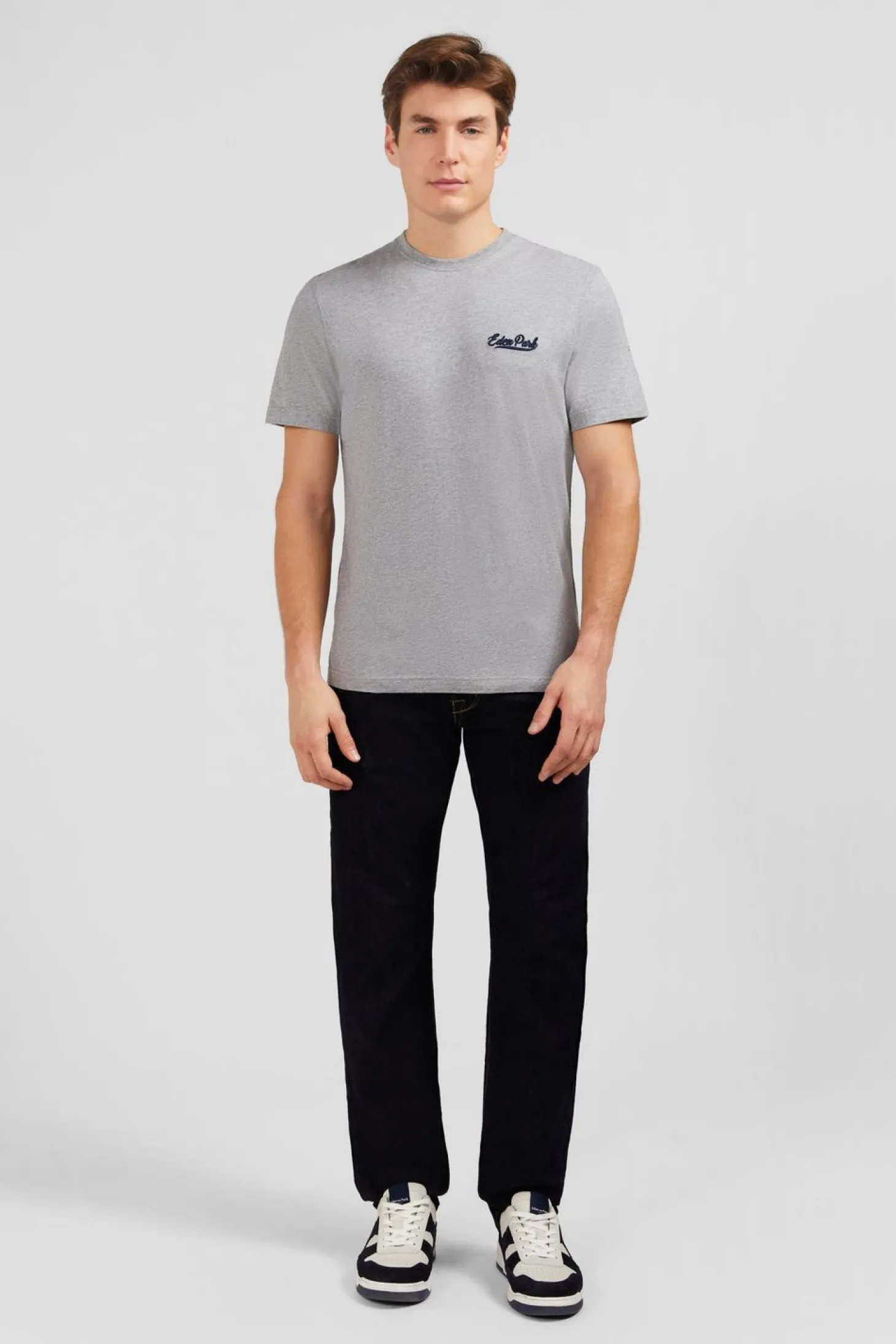 T-Shirt Gris Clair A Broderies