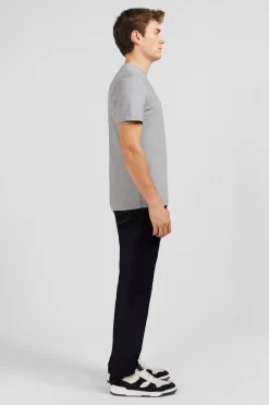T-Shirt Gris Clair A Broderies