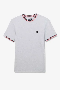 T-Shirt Gris Clair A Manches Courtes