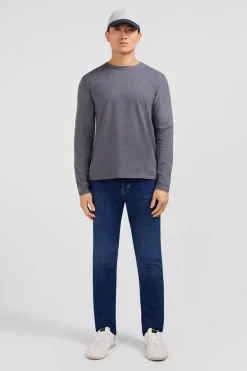 T-Shirt Gris Col Rond A Manches Longues