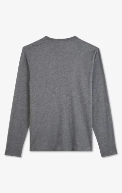 T-Shirt Gris Col Rond A Manches Longues