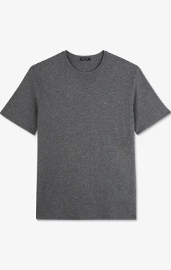 T-Shirt Gris Col Rond A Manches Courtes