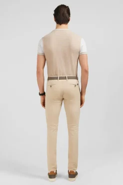 T-Shirt Manches Courtes Beige Colorblock