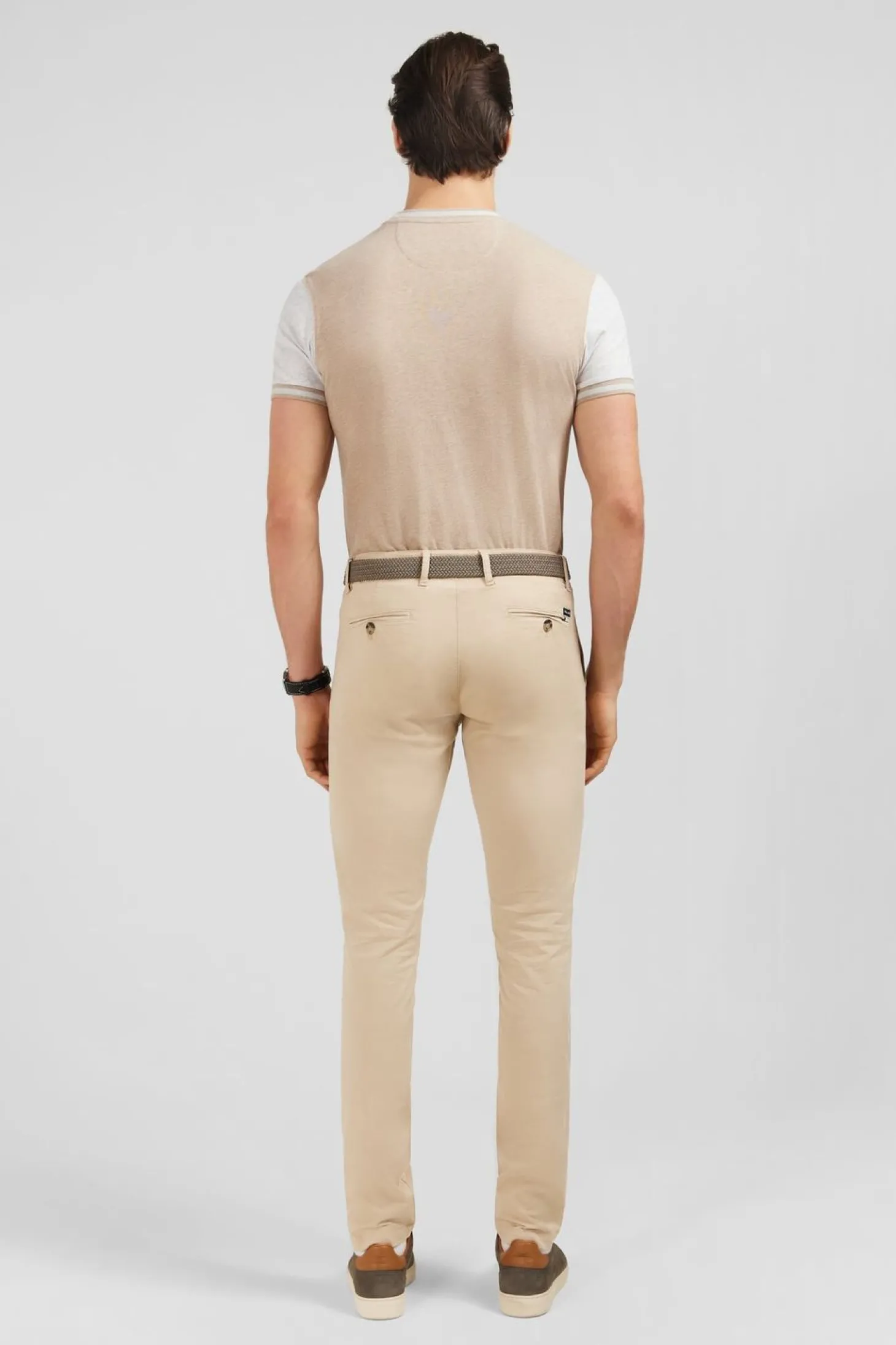 T-Shirt Manches Courtes Beige Colorblock