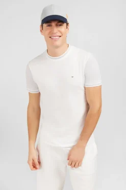 T-Shirt Manches Courtes Blanc Colorblock