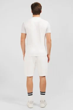 T-Shirt Manches Courtes Blanc Colorblock