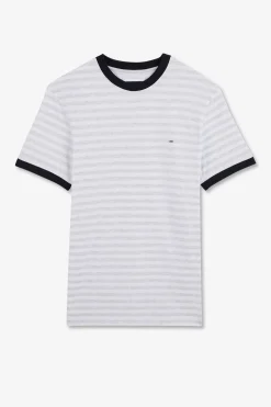 T-Shirt Manches Courtes Blanc Raye