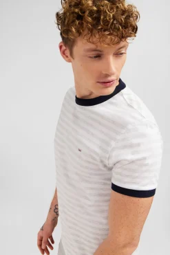 T-Shirt Manches Courtes Blanc Raye