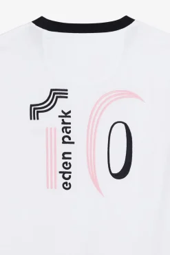 T-Shirt Manches Courtes Blanc En Coton Broderie Numero 10