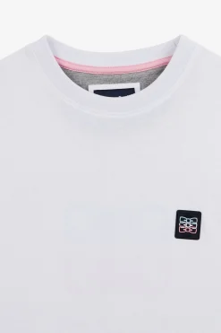T-Shirt Manches Courtes Blanc Avec Logo Reliefe