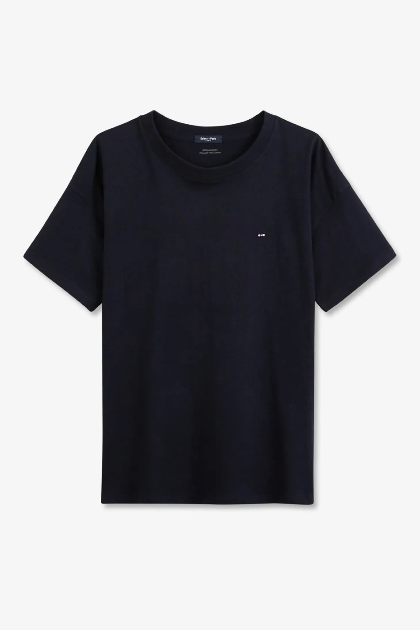 T-Shirt Manches Courtes Bleu Marine Uni