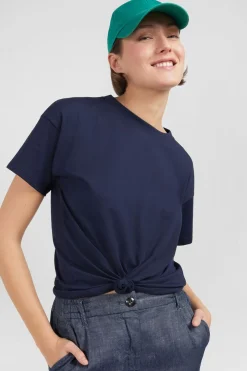 T-Shirt Manches Courtes Bleu Marine Uni