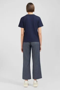T-Shirt Manches Courtes Bleu Marine Uni