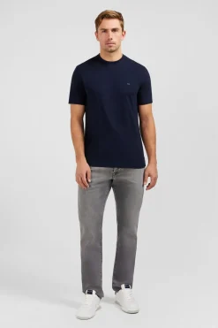 T-Shirt Manches Courtes Bleu Marine Uni