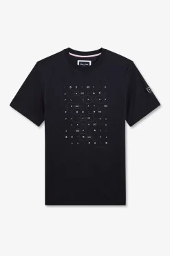 T-Shirt Manches Courtes Bleu Marine Imprime Eden Park