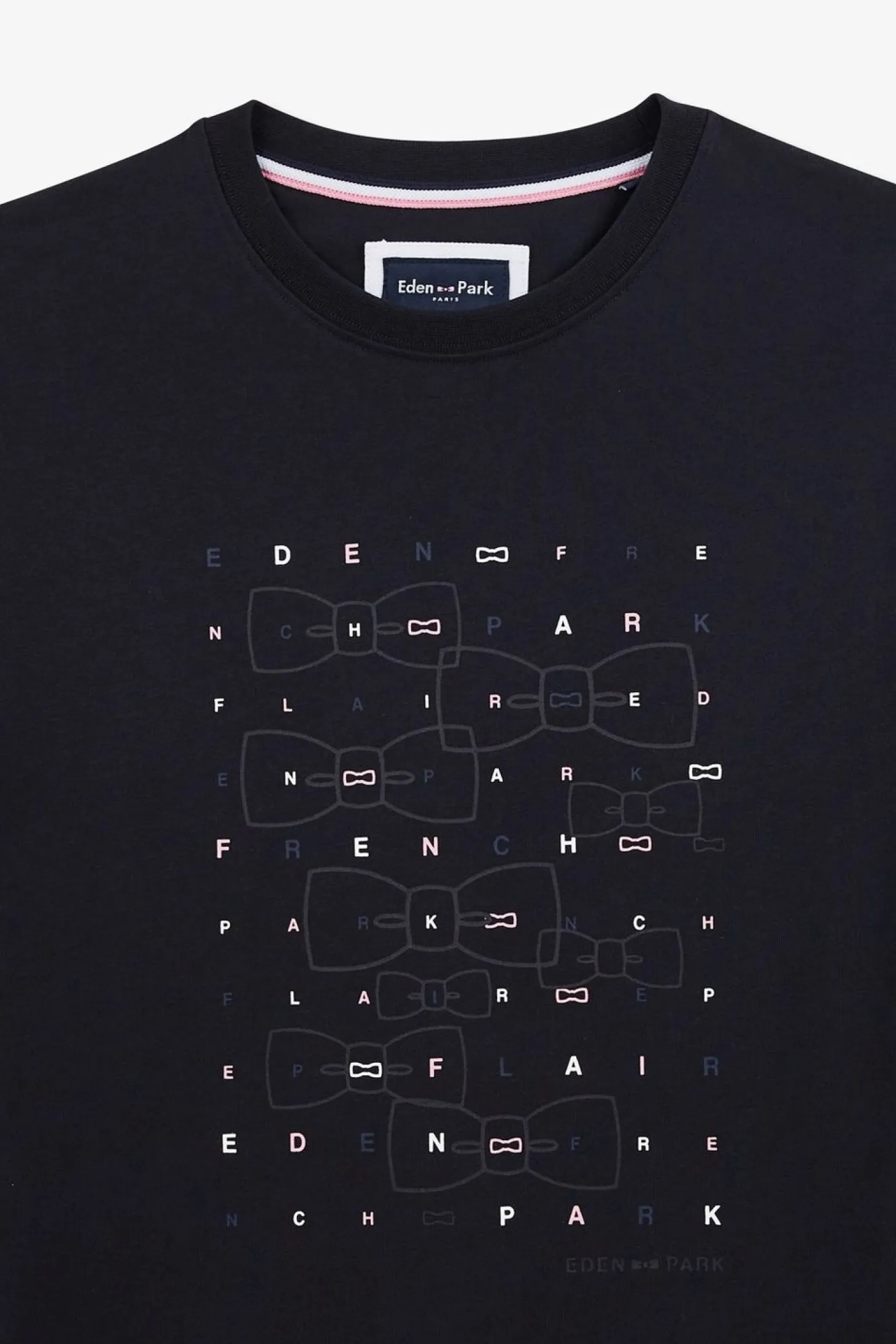 T-Shirt Manches Courtes Bleu Marine Imprime Eden Park